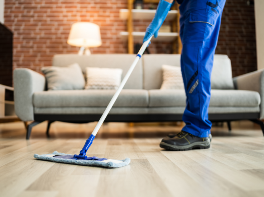 Vinyl flooring is great for a rental property because it's easy to clean